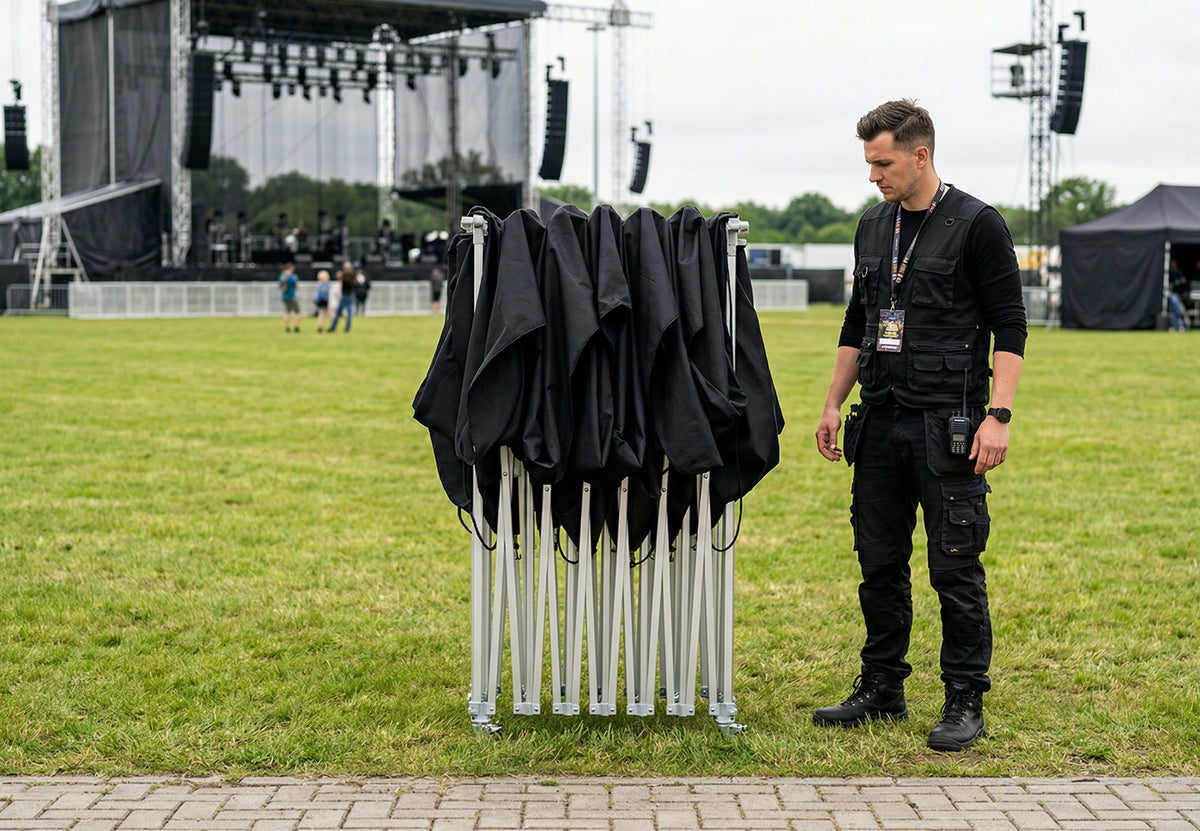 Konligo gazebo in folded position showing compact storage dimensions - imagen 2