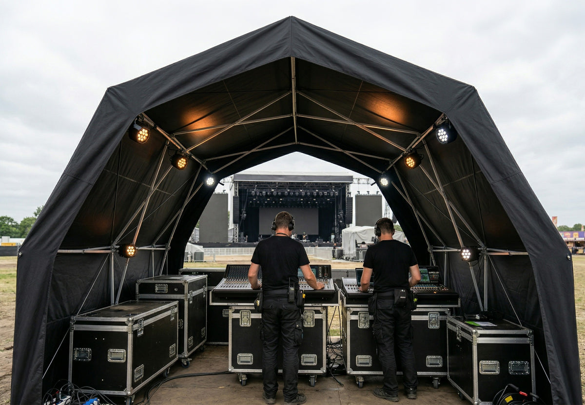 Konligo commercial pop-up gazebo set up as a front-of-house booth at a live event - imagen 7