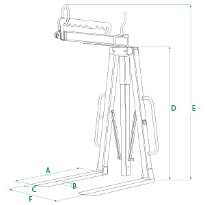 Boscaro Galvanized manual balancing pallet fork with adjustable pins– – Now available at MTN Shop EU. - imagen 2
