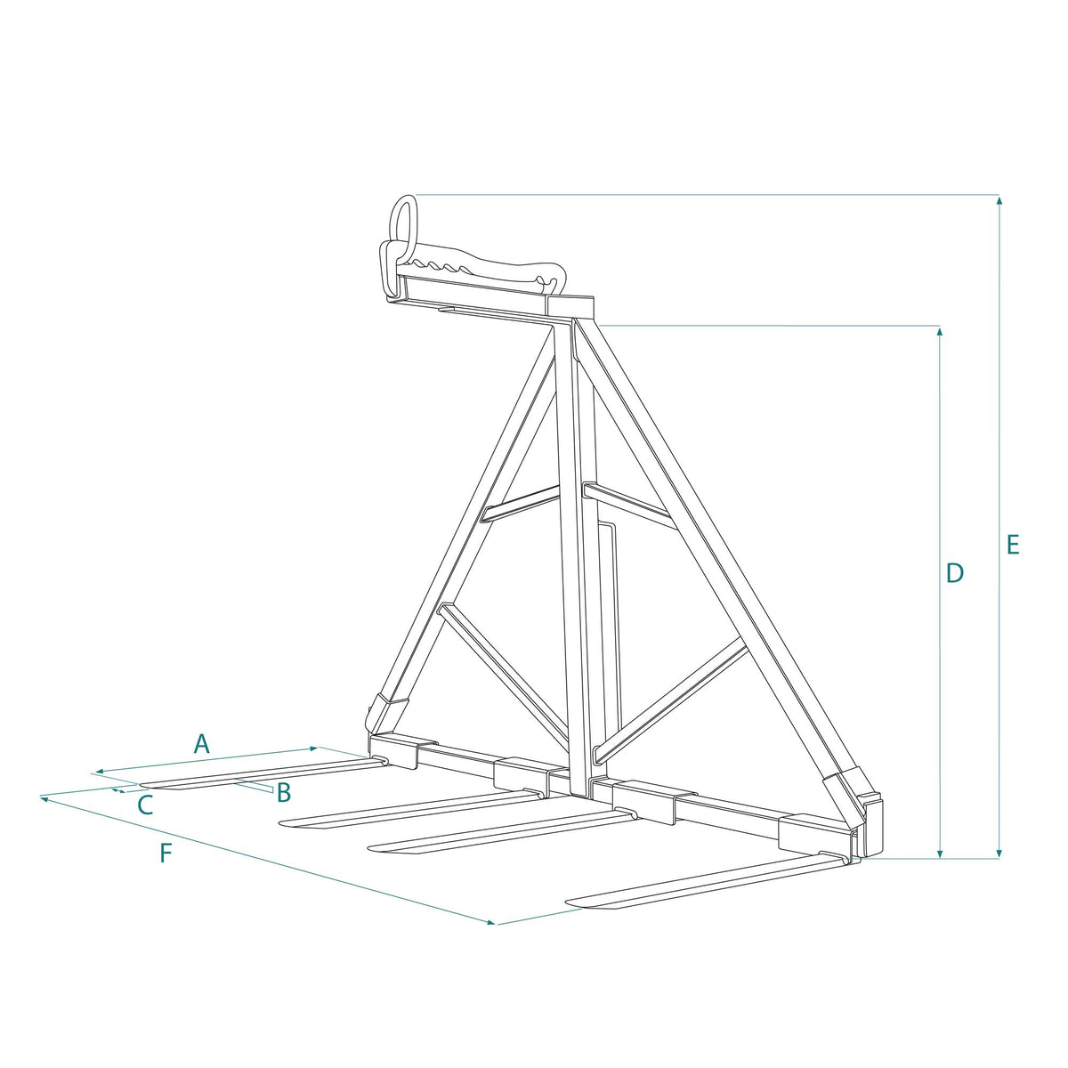 Boscaro Manual balance pallet fork with 4 pins - MBR-20D4– – Now available at MTN Shop EU. - imagen 2