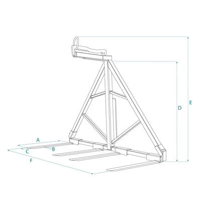 Boscaro Handmatige balanspalletvork met 4 pinnen - MBR-20D4 – tweede afbeelding
