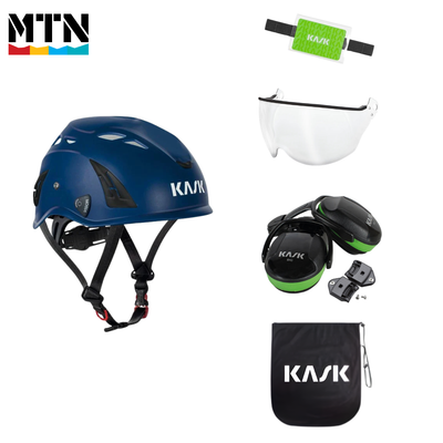 KASK SuperPlasma AQ Helmet - MTN Pro Kit – Navy / Transparent / SC1 Earmuffs (SNR: 25)