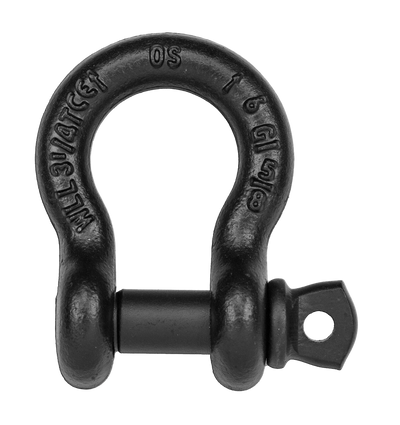Shackle high tensile steel, drop forged, with screw collar pin Blackline (10 Pack)