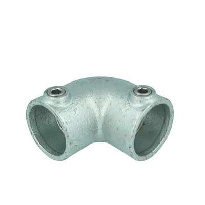 Doughty Pipeclamp Elbow 90° - Galvanized steel pipe elbow fitting with screws.