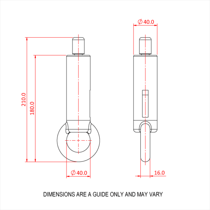 Doughty Engineering - Doughty 80SV III with Ring-Side Exit Wire - Technical drawing coupler dimensions guide, cylindrical design. - imagen 2