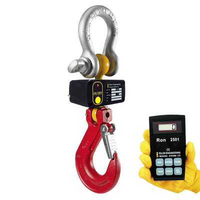 Ron Crane Scales™ Ron 2501 trådlös kranvåg – Upp till 150 meter/yard överföringsräckvidd. Noggrannhet: ± 0,1 % av full skala. Den exceptionella batteritiden på 2000 timmar. – Nu tillgänglig på MTN Shop EU.