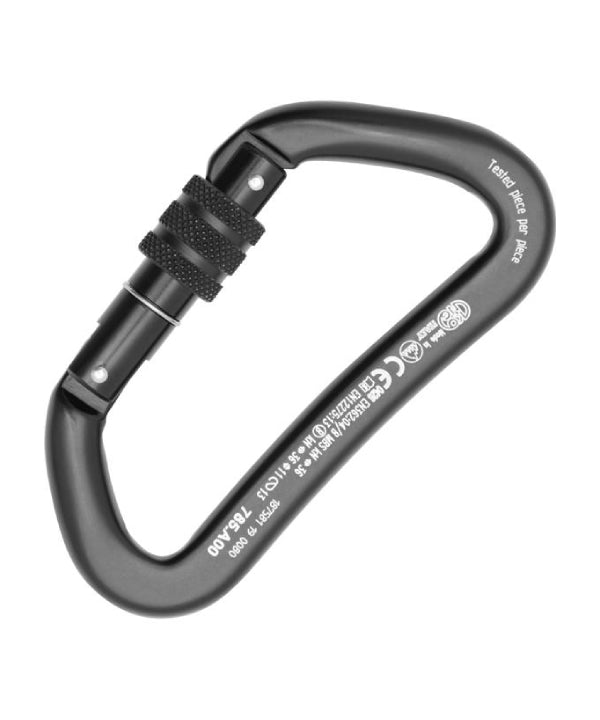 Kong - Mousqueton en aluminium à vis robuste - Complètement noir