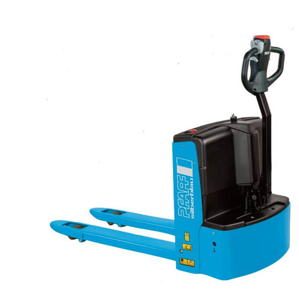 Pfaff-silberblau EGU Electric Pallet Truck– Capacity 2200kg. Electrical drive & lifting. Ideal for working in a warehouse environment for medium to high workload applications. Fast&International Delivery Now! – Now available at MTN Shop EU.