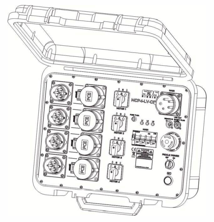 Contrôleur de moteur MCP4-LV (basse tension) – Il est équipé de composants Schneider Electric/Eaton de haute qualité et est logé dans un boîtier en plastique robuste. Sortie : 2 x CEE16/4p Rouge + 2 x Jaune – Maintenant disponible sur MTN Shop EU. - imagen 2