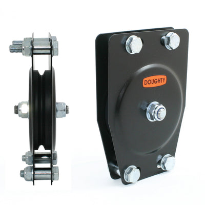 Doughty Single Sheave Pulley finns i 100 mm, 150 mm och 180 mm diameter. Levereras av MTN Shop EU