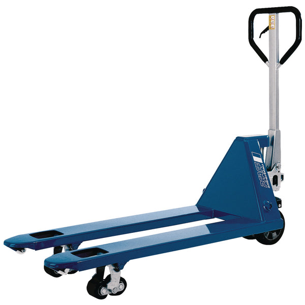 Pfaff-silberblau Palltruck med korta gafflar. Kapacitet: 2500 kg. Levereras av MTN Shop EU