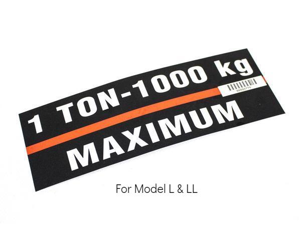 Hoist Capacity Labels - 1000kg