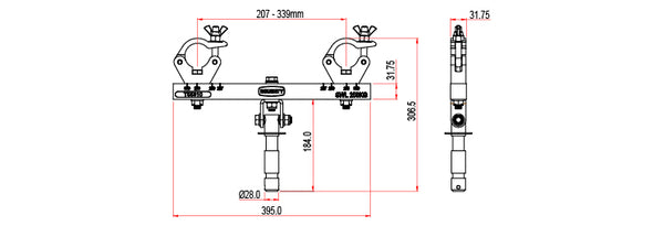 Doughty Solid Swivel Truss Adapter (Aluminum). Supplied by MTN Shop EU