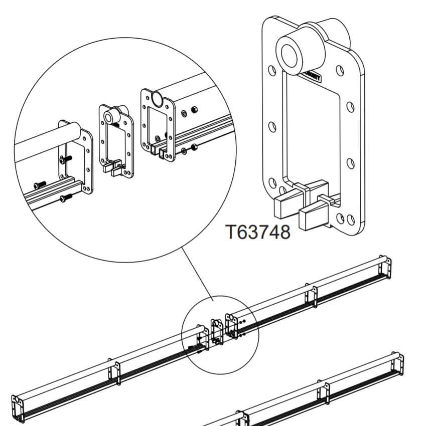 Doughty Stage Curtain Track System(SixTrack) - Spigot Plate - imagen 2