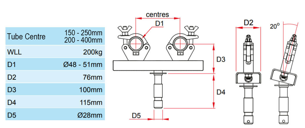 Adaptateur de ferme pivotant Doughty. Fourni par MTN Shop EU - imagen 3