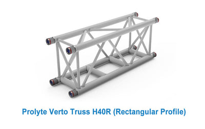 Prolyte Verto Truss H40 (TUV CERTIFIERAD) – Verto truss är ett nytt revolutionerande verktygslöst system som gör trussanslutningen snabb, tyst och säker. Längd: 0,5m-3m. Många applikationsmöjligheter. – Nu tillgänglig på MTN Shop EU.