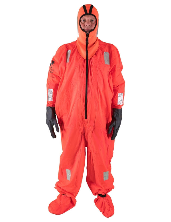 Hansen Protection Seapass TPA Immersion Suit 82940– Our most lightweight survival suit. SeaPass is an uninsulated IMO SOLAS immersion suit approved for 1 hour thermal protection in watertemperature below 5° Celsius. Ideal for installation onboard passenger vessels or as an additional insurance onboard in leisure craft. The suit must be used in combination with a certified lifejacket. SeaPass can be vacuum packed and takes minimal space on board. When vacuum packed by Hansen Protection, we recommend extended