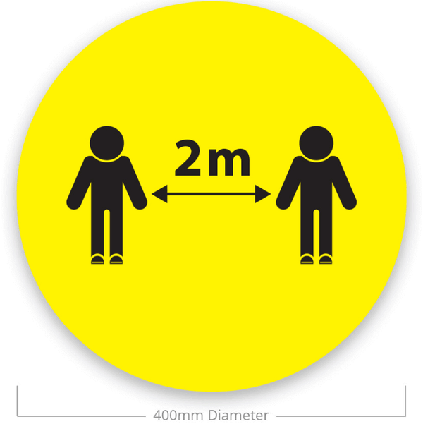 Sociale Afstandsvloerstickers 400mmDia. ''2m afstand''