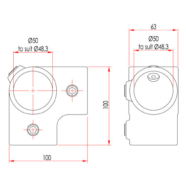 Doughty Corner met doorlopende middenbuis Spec - imagen 3