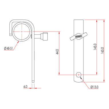 Pince à crochet droite Doughty (acier) - Pour tube ⌀48-51 mm - MTN Shop EU - imagen 2