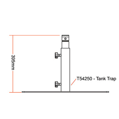 Especificaciones del adaptador modular para trampa de tanque con brazo abatible Doughty (aluminio) - imagen 3