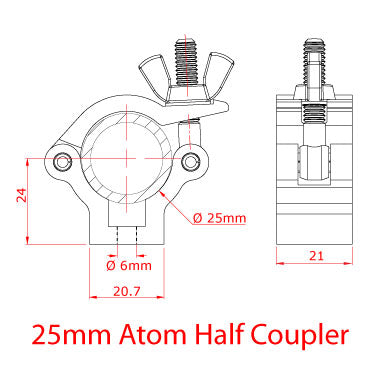 Doughty 25mm Atom Clamp Swivel Coupler Specification