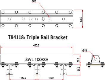 Doughty Studio Rail Suspension Bracket. Supplied by MTN Shop EU