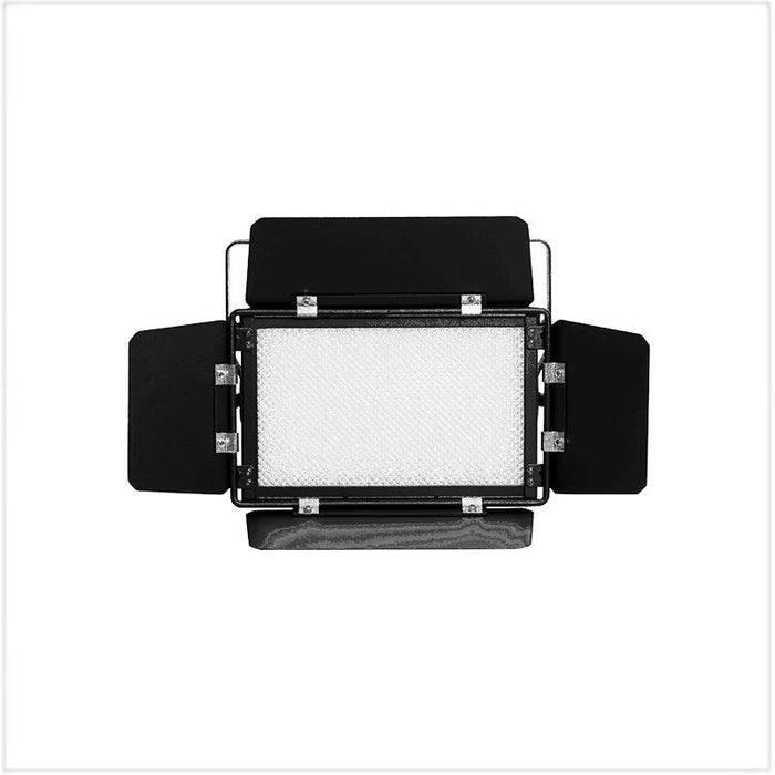LED stage light with barn doors for professional theater, studio, and event lighting