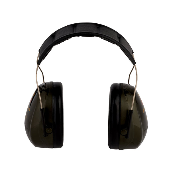 Detailed product image of 3M PELTOR Optime III Earmuffs, Black/Red, Headband (SKU: H540A 411 SV). Optimized for clarity.