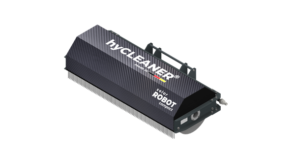 HyCleaner Solar Robot Compact industrial cleaning head with dark housing and lower bristles, designed for automated solar panel cleaning