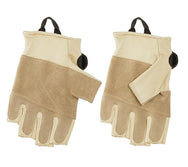 SINGING ROCK - leather gloves without fingertips GRIPPY 3/4 - imagen 2