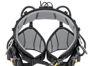 Gray climbing harness with black straps on a white background - imagen 2
