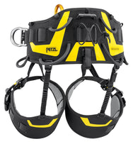 Black and yellow Petzl climbing harness on a white background - imagen 4