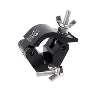 Doughty All Weather Hook Clamp - Black aluminum stage lighting clamp with bolts.