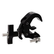 Doughty All Weather Slimline Quick Trigger Hook Clamp - Heavy-duty black C-clamp for stage lighting.