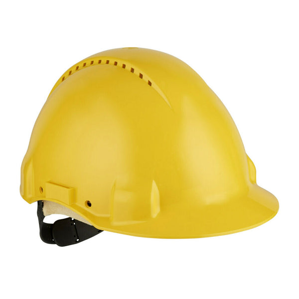 Detailed product image of 3M Hard Hat, Uvicator, Pinlock, Ventilated, Leather Sweatband, Yellow (SKU: G30DUY). Optimized for clarity.