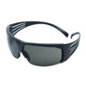 Detailed product image of 3M SecureFit 600 Safety Glasses, Grey frame, Anti-Scratch, Grey Polarised Lens (SKU: SF611AS). Optimized for clarity.