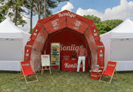 Konligo commercial pop-up gazebo used as a brand activation booth with custom printed canopy - imagen 9