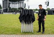 Konligo gazebo in folded position showing compact storage dimensions - imagen 2