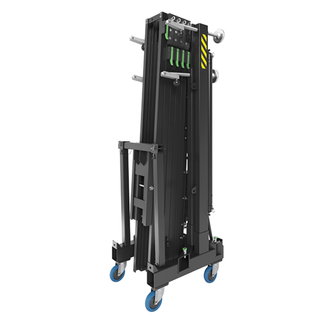 Kuzar K-60 line array lift folded for transport on its swivel castors - imagen 2