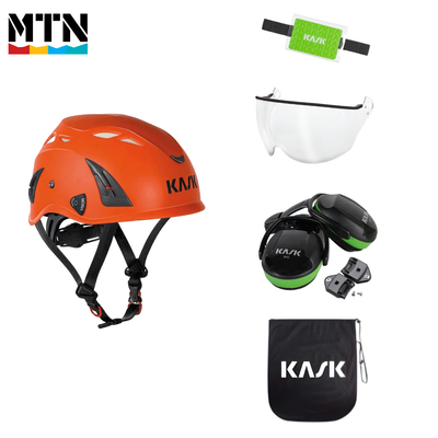 KASK SuperPlasma AQ Helmet - MTN Pro Kit – Orange / Transparent / SC1 Earmuffs (SNR: 25)