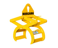Boscaro Klem voor betonbuizen - Een duurzame mechanische klem ontworpen voor het veilig en efficiënt hanteren van betonbuizen. Beschikt over een handmatig vergrendelingssysteem met automatische ontgrendeling, compatibel met kranen, graafmachines en voorladers. Gebouwd om te voldoen aan internationale veiligheidsnormen.