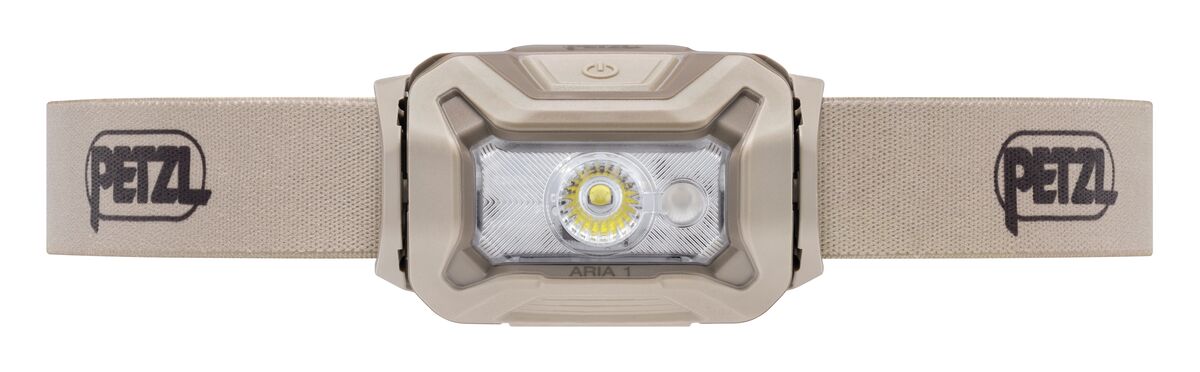 Aria 1 RGB Desert Color (front): Ultra-compact, robust, and waterproof headlamp designed for proximity vision and featuring white or red/green/blue lighting - imagen 3