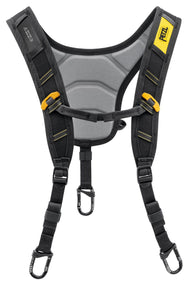 Sequoia: Comfortable shoulder straps for SEQUOIA and SEQUOIA PLUS harnesses with connection points for an SRS ascent system. Adjustable connection height