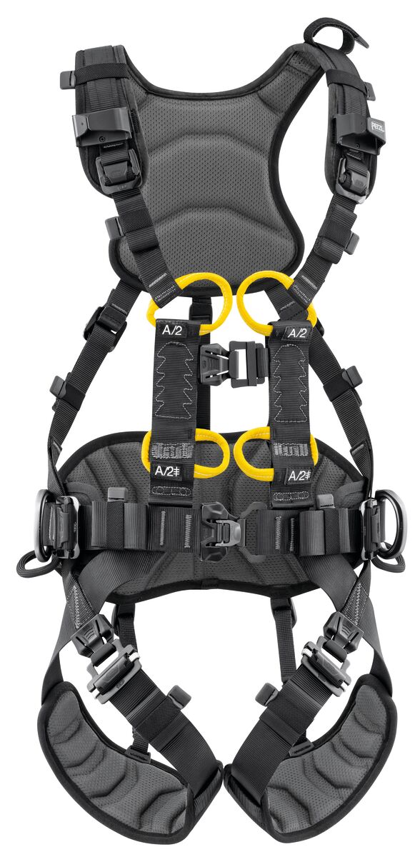 VOLT European Version: Comfortable fall-arrest and work positioning harness with attachment point for progression along a vertical rail or cable-based fall protection system with 5 attachment points