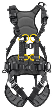 VOLT WIND European Version: Comfortable fall-arrest and work positioning harness for wind turbine technicians with attachment point for progression along a vertical rail or cable-based fall protection system with 5 attachment points