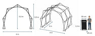 Konligo commercial pop-up gazebo open and closed dimensions in feet and centimeters - imagen 3