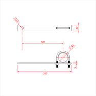 Doughty Extension Plate - Brackets with dimensions for pipe support installation. - imagen 2