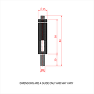 Doughty 30SV M8 Male-Side Exit Wire - Adjustable anti-vibration mount with precise dimensions. - imagen 2