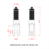 Doughty 30SV with Fork - Adjustable knurled handle with precise dimension markings. - imagen 2